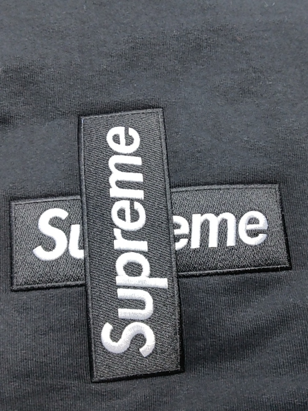 Supreme Black Crewneck Box Logo Cross Hoodie - Men - Picture 2 of 8
